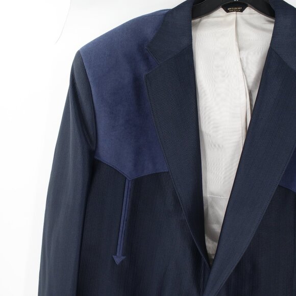 Vintage Pagano west sport coat Mens 48R western rodeo faux suede yoke blue - Picture 2 of 15